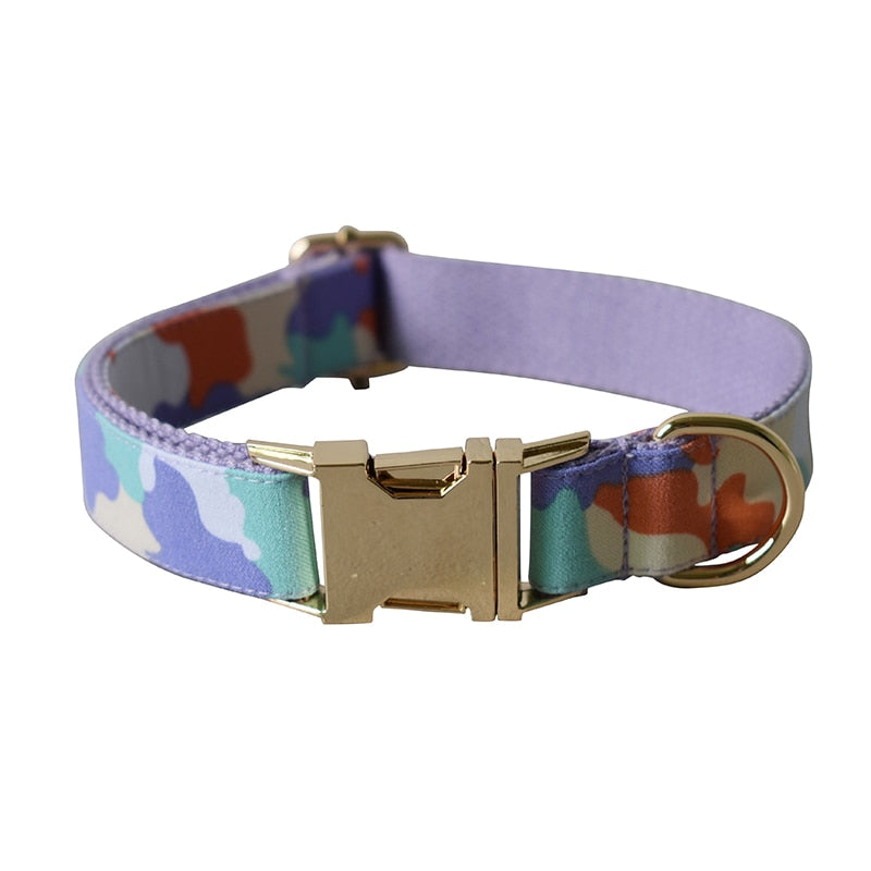 Flora Camouflaged Bowtie Dog Collar Set