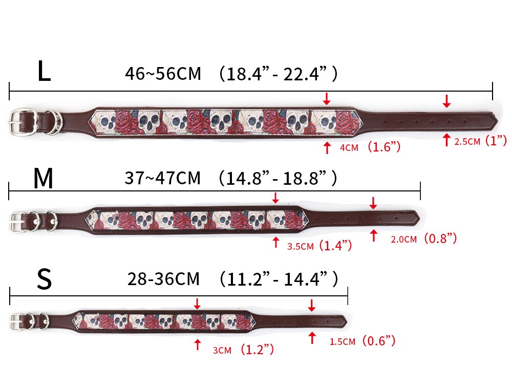 Flora Skull Pattern Vintage Dog Collar