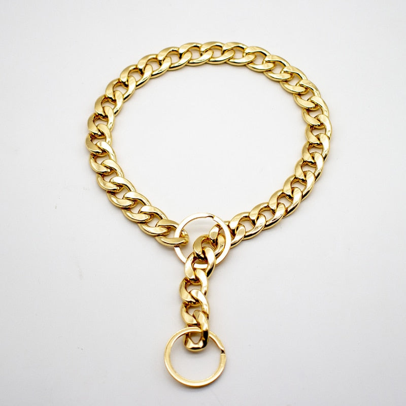 Metal Golden Silver Dog Collar Necklace Chain Accessories